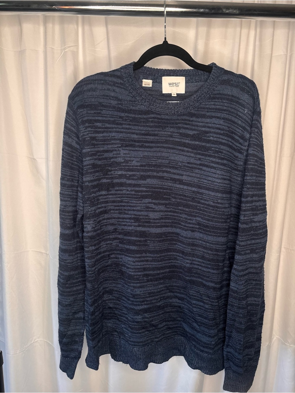 Wesc Men's Navy & Slate Blue Crewneck Sweater